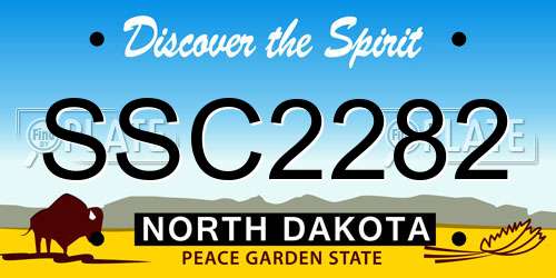 SSC2282 North Dakota License Plate