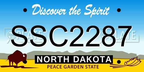 SSC2287 North Dakota License Plate