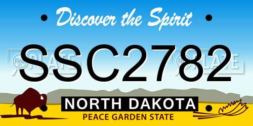 SSC2782 North Dakota License Plate