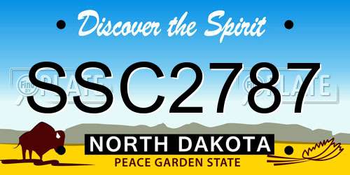 SSC2787 North Dakota License Plate