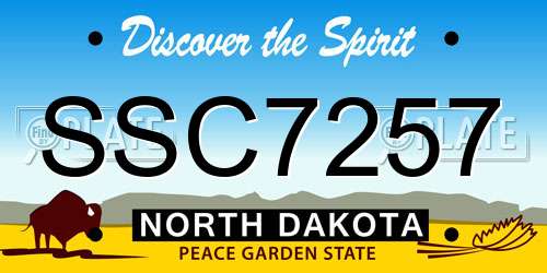 SSC7257 North Dakota License Plate