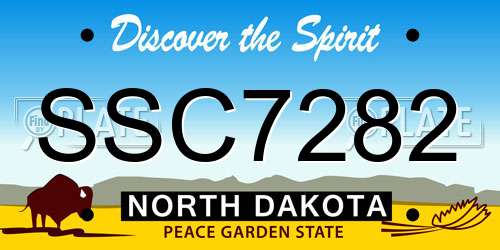SSC7282 North Dakota License Plate