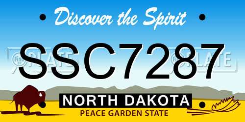 SSC7287 North Dakota License Plate