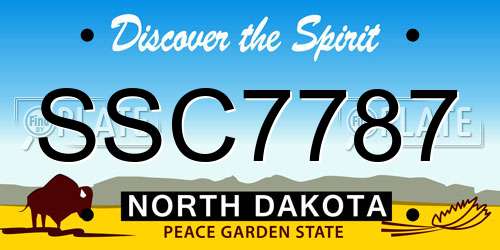 SSC7787 North Dakota License Plate