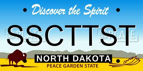 SSCTTST North Dakota License Plate