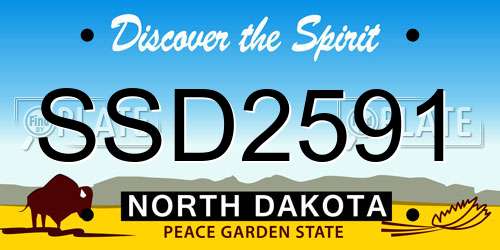 SSD2591 North Dakota License Plate