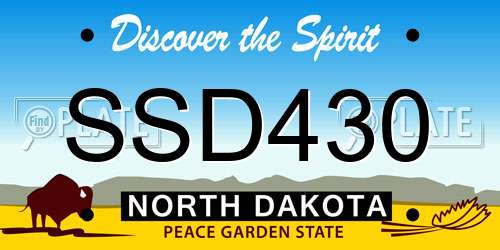 SSD430 North Dakota License Plate