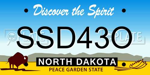 SSD43O North Dakota License Plate