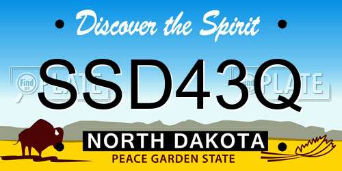 SSD43Q North Dakota License Plate