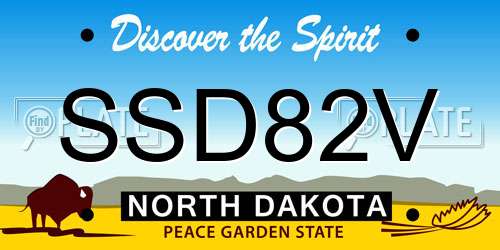 SSD82V North Dakota License Plate