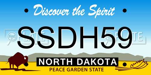 SSDH59 North Dakota License Plate