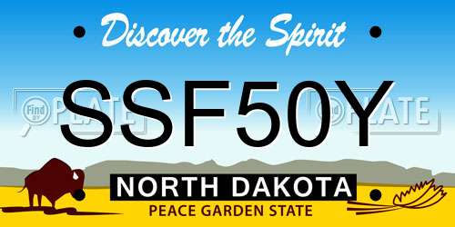 SSF50Y North Dakota License Plate