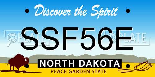 SSF56E North Dakota License Plate