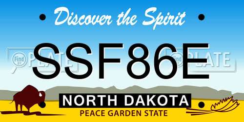 SSF86E North Dakota License Plate