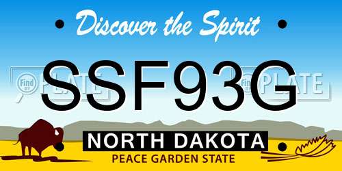 SSF93G North Dakota License Plate
