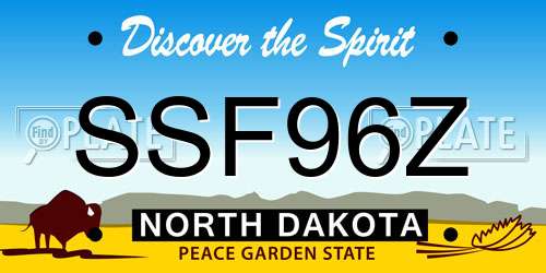 SSF96Z North Dakota License Plate