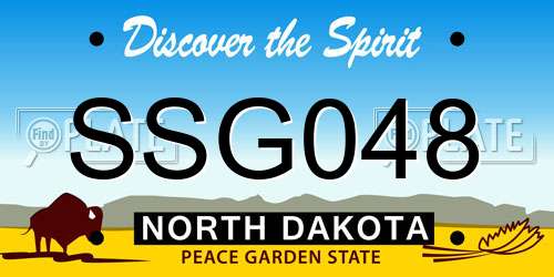 SSG048 North Dakota License Plate