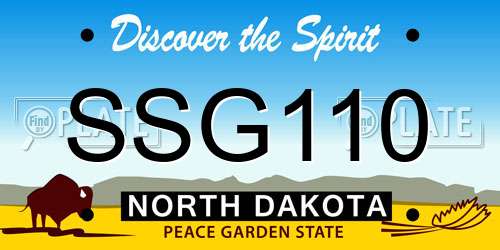 SSG110 North Dakota License Plate