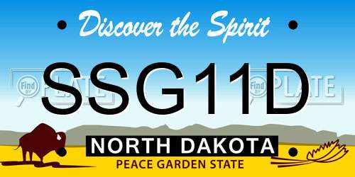 SSG11D North Dakota License Plate
