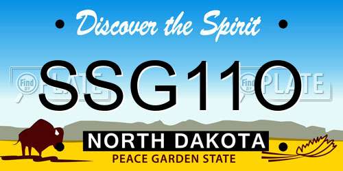 SSG11O North Dakota License Plate