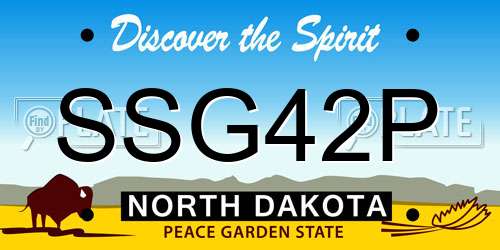 SSG42P North Dakota License Plate