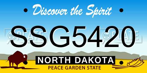 SSG5420 North Dakota License Plate