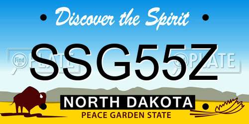 SSG55Z North Dakota License Plate