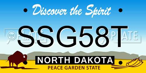 SSG58T North Dakota License Plate