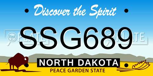 SSG689 North Dakota License Plate