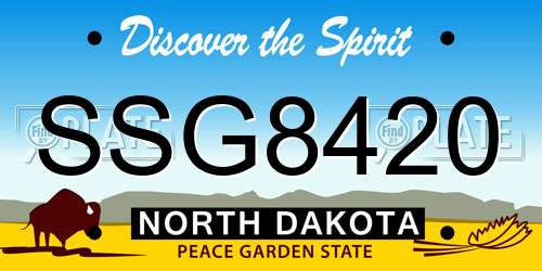 SSG8420 North Dakota License Plate