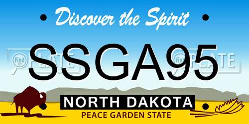 SSGA95 North Dakota License Plate