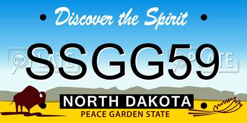 SSGG59 North Dakota License Plate