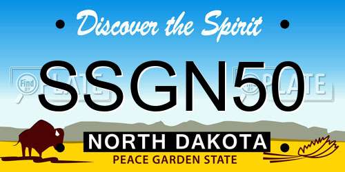 SSGN50 North Dakota License Plate