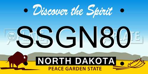 SSGN80 North Dakota License Plate