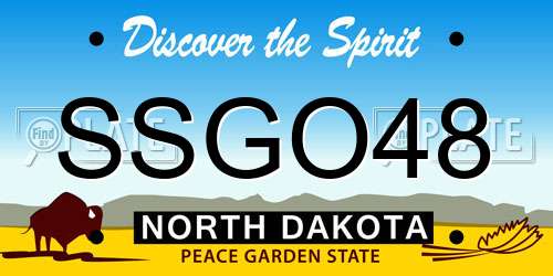 SSGO48 North Dakota License Plate