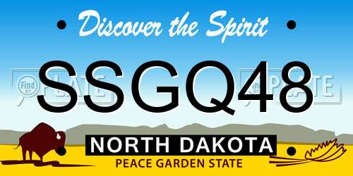 SSGQ48 North Dakota License Plate