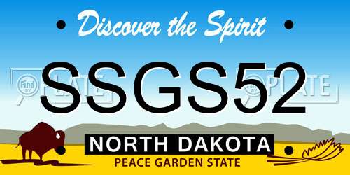 SSGS52 North Dakota License Plate
