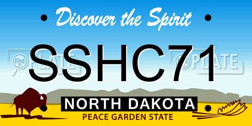 SSHC71 North Dakota License Plate