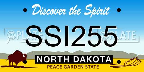 SSI255 North Dakota License Plate