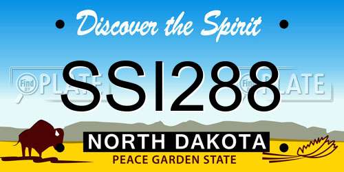 SSI288 North Dakota License Plate