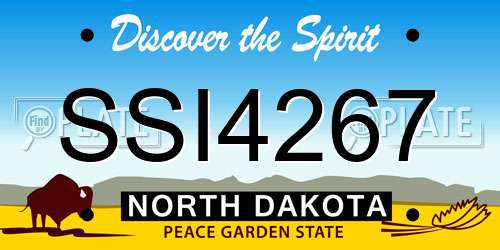 SSI4267 North Dakota License Plate
