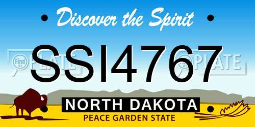 SSI4767 North Dakota License Plate