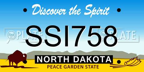 SSI758 North Dakota License Plate