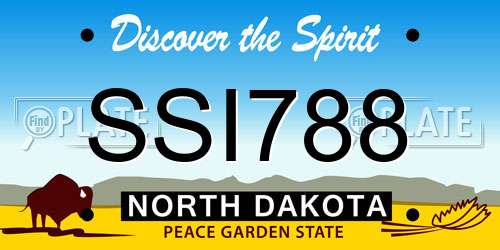 SSI788 North Dakota License Plate