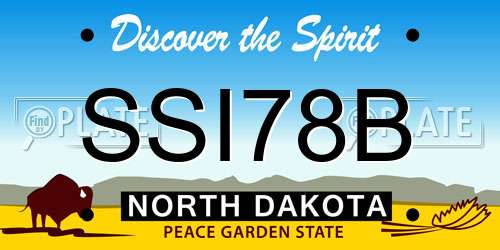 SSI78B North Dakota License Plate