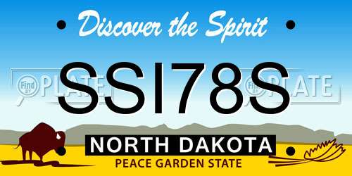SSI78S North Dakota License Plate