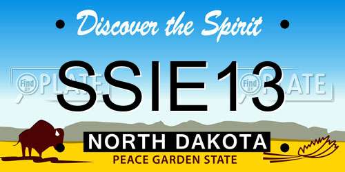 SSIE13 North Dakota License Plate