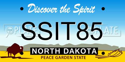 SSIT85 North Dakota License Plate