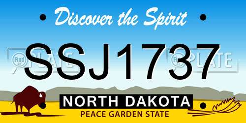 SSJ1737 North Dakota License Plate