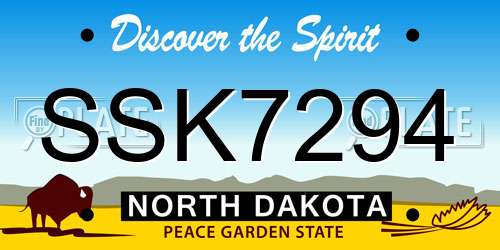 SSK7294 North Dakota License Plate